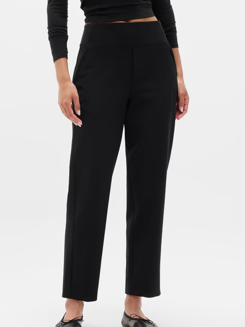 Athleta Endless High Rise Stretch Pull On Pants Black Size 6